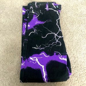 Black and Purple Lightning Pants